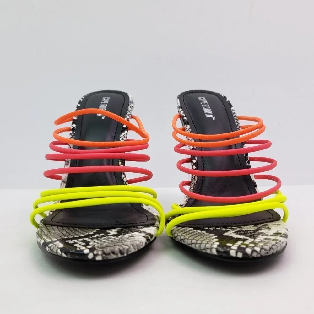 Cape Robbin Fia Womens  7.5 Neon Multi Colored Slip On Party 4.5